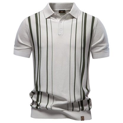 AIOPESON Knitted Short Sleeve Polo PSD8039 - BundleWear