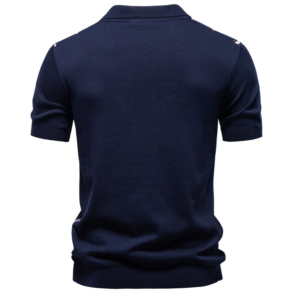 AIOPESON Knitted Short Sleeve Polo PSD8040 - BundleWear