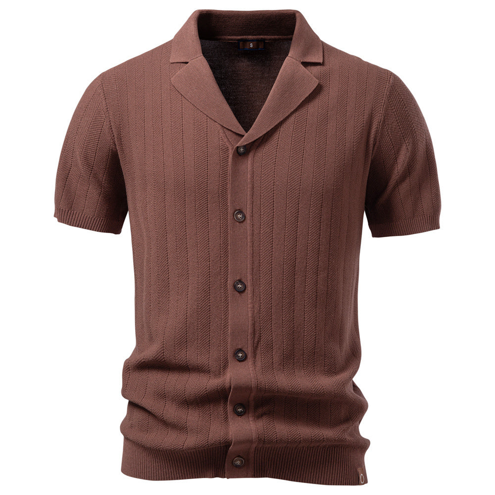 AIOPESON Knitted Short Sleeve Polo PSD8063 - BundleWear
