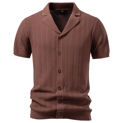 AIOPESON Knitted Short Sleeve Polo PSD8063 - BundleWear