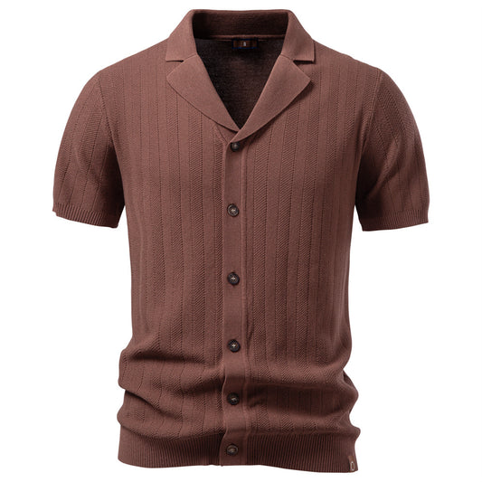 AIOPESON Knitted Short Sleeve Polo PSD8063 - BundleWear