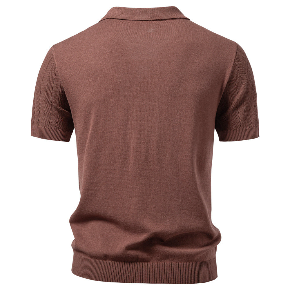 AIOPESON Knitted Short Sleeve Polo PSD8063 - BundleWear