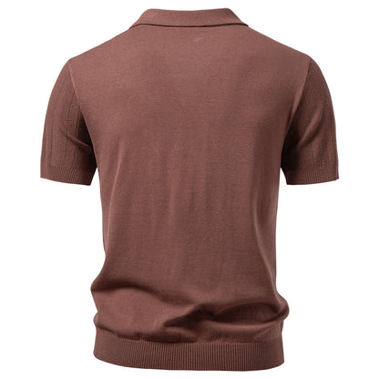 AIOPESON Knitted Short Sleeve Polo PSD8063 - BundleWear