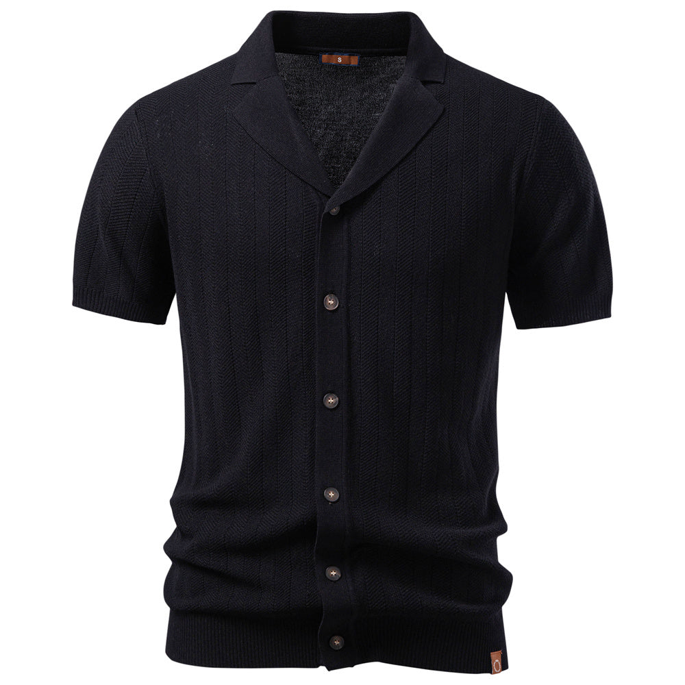 AIOPESON Knitted Short Sleeve Polo PSD8063 - BundleWear
