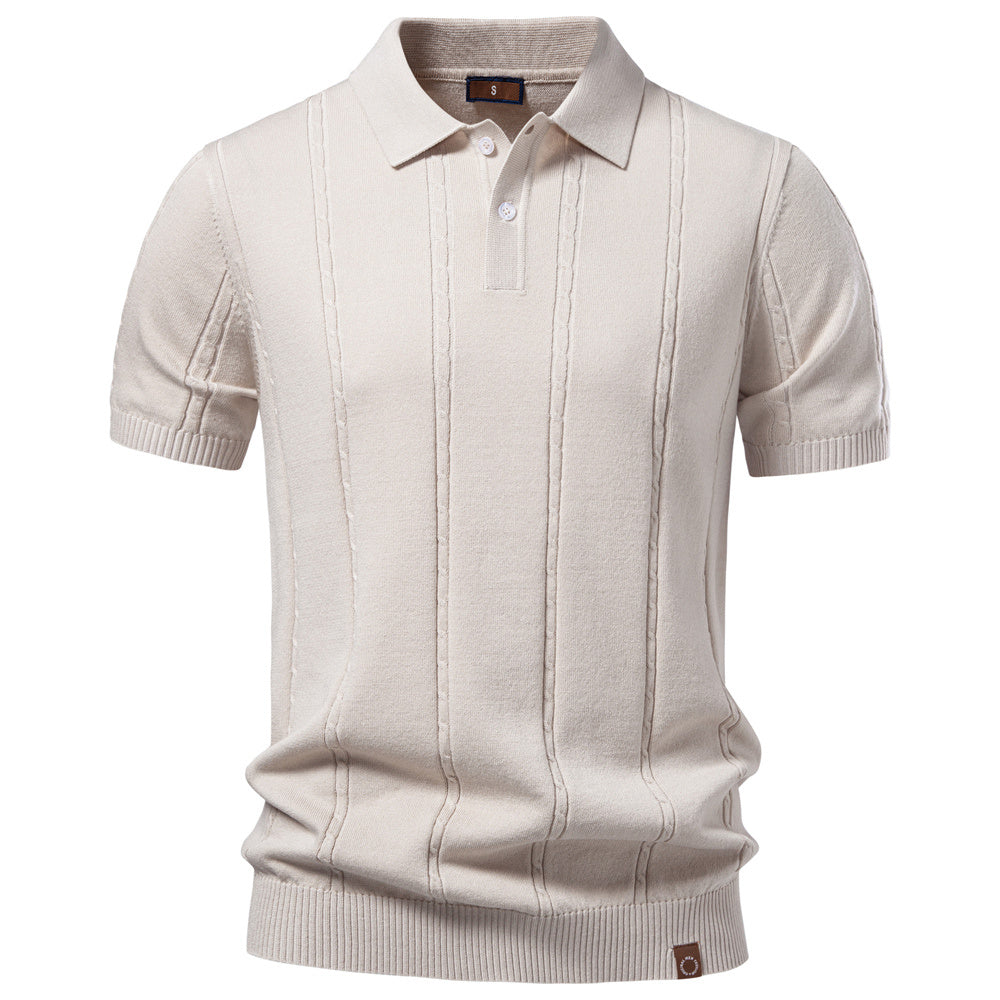 AIOPESON Knitted Short Sleeve Polo PSD8065 - BundleWear