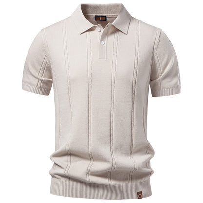 AIOPESON Knitted Short Sleeve Polo PSD8065 - BundleWear