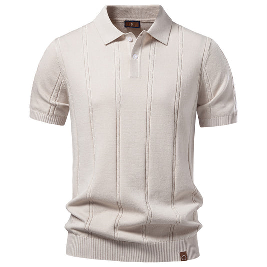 AIOPESON Knitted Short Sleeve Polo PSD8065 - BundleWear