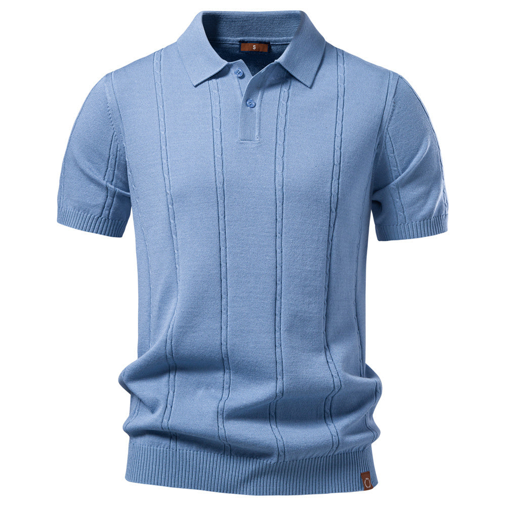 AIOPESON Knitted Short Sleeve Polo PSD8065 - BundleWear