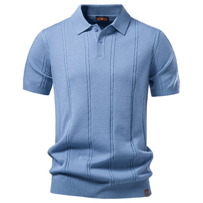 AIOPESON Knitted Short Sleeve Polo PSD8065 - BundleWear