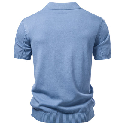AIOPESON Knitted Short Sleeve Polo PSD8065 - BundleWear