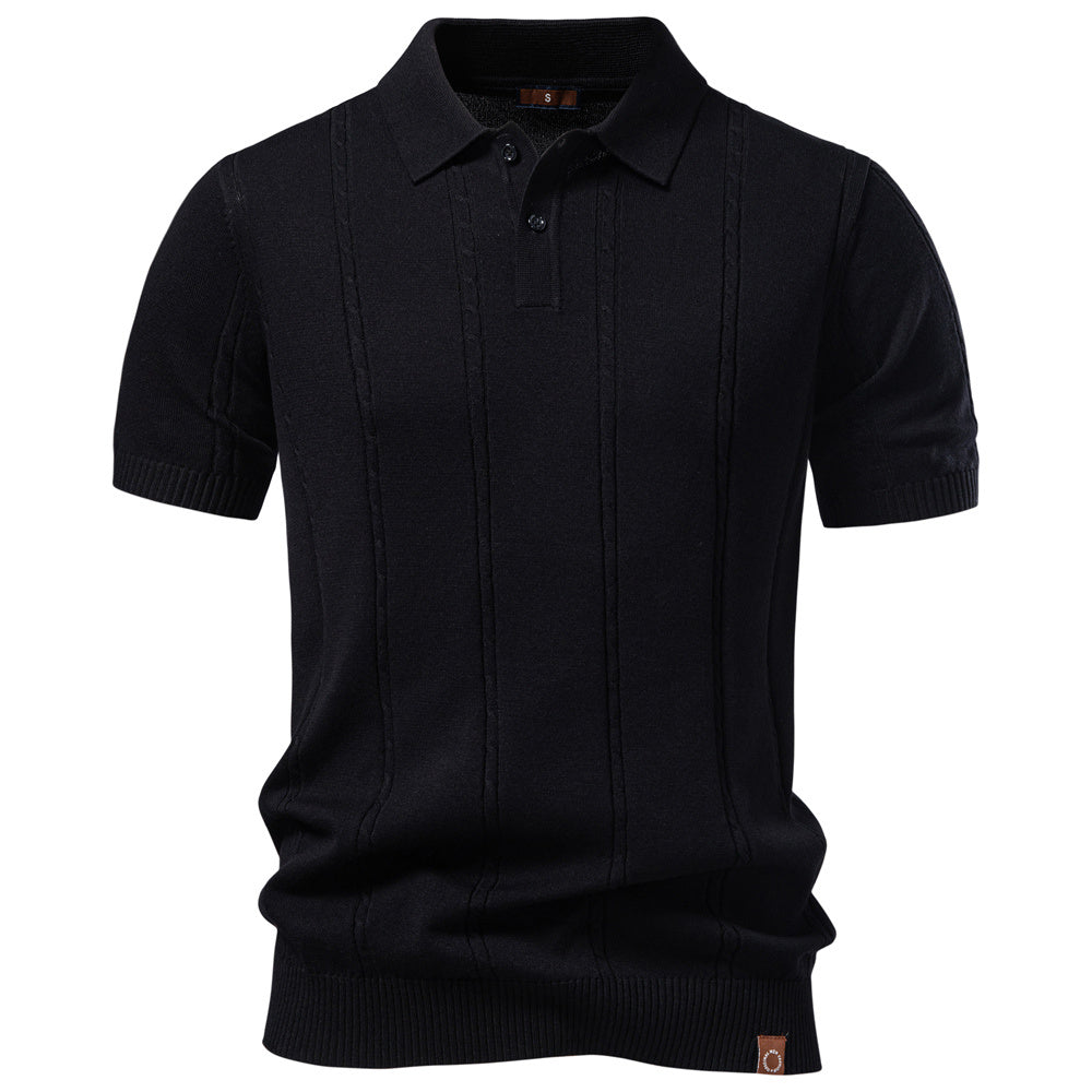 AIOPESON Knitted Short Sleeve Polo PSD8065 - BundleWear