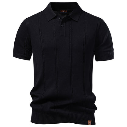 AIOPESON Knitted Short Sleeve Polo PSD8065 - BundleWear