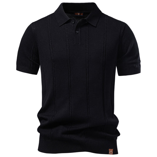 AIOPESON Knitted Short Sleeve Polo PSD8065 - BundleWear