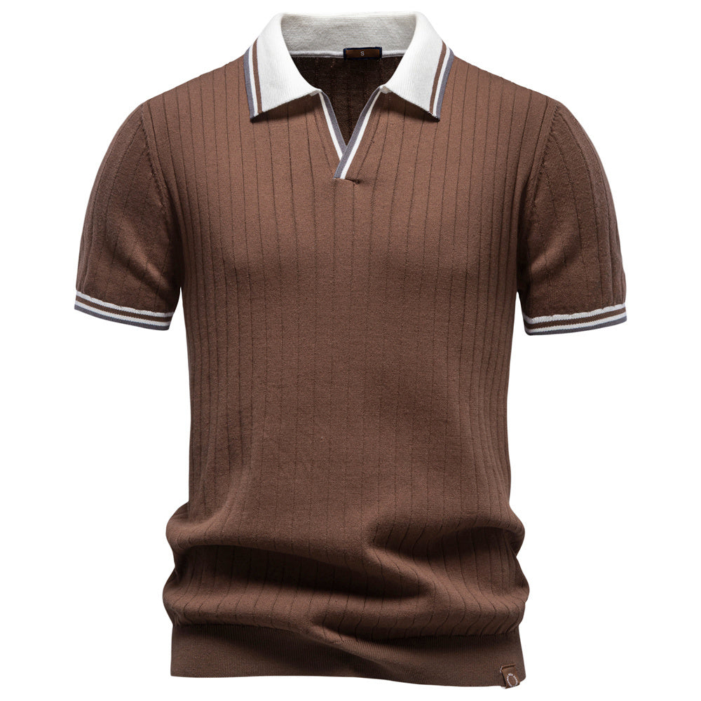 AIOPESON Knitted Short Sleeve Polo PSM8502 - BundleWear