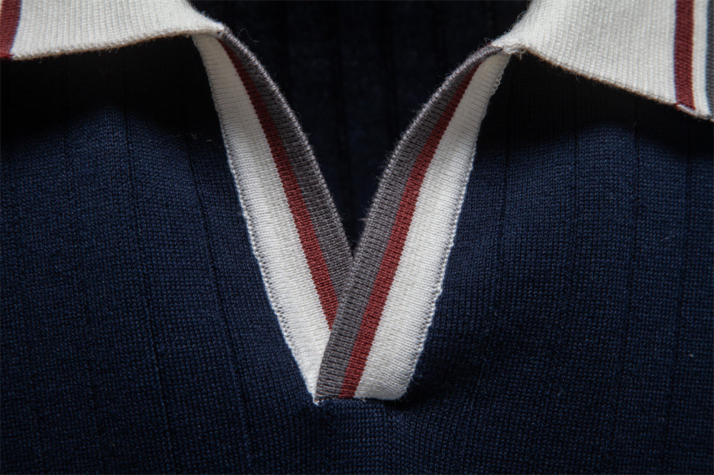 AIOPESON Knitted Short Sleeve Polo PSM8502 - BundleWear