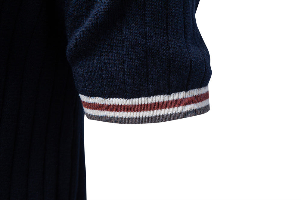 AIOPESON Knitted Short Sleeve Polo PSM8502 - BundleWear