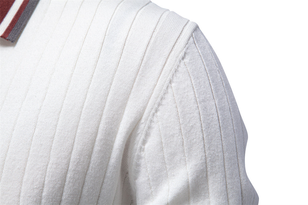 AIOPESON Knitted Short Sleeve Polo PSM8502 - BundleWear