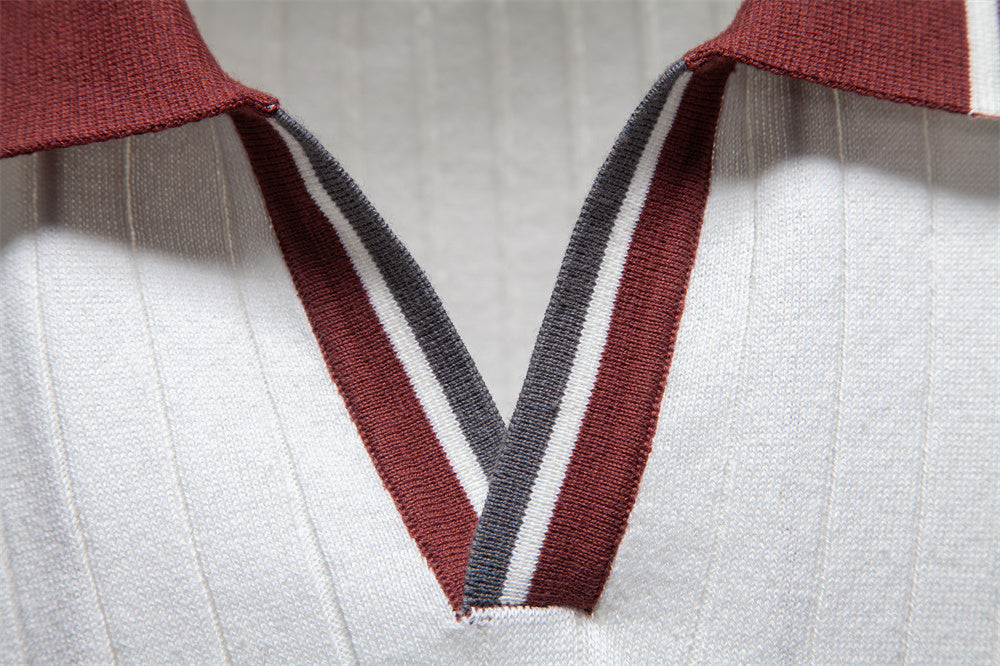 AIOPESON Knitted Short Sleeve Polo PSM8502 - BundleWear