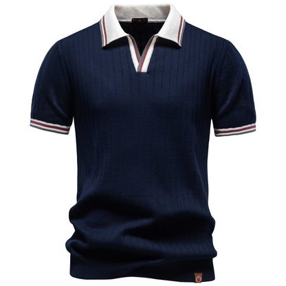AIOPESON Knitted Short Sleeve Polo PSM8502 - BundleWear
