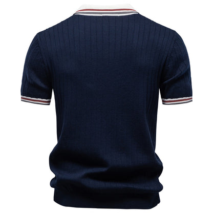 AIOPESON Knitted Short Sleeve Polo PSM8502 - BundleWear