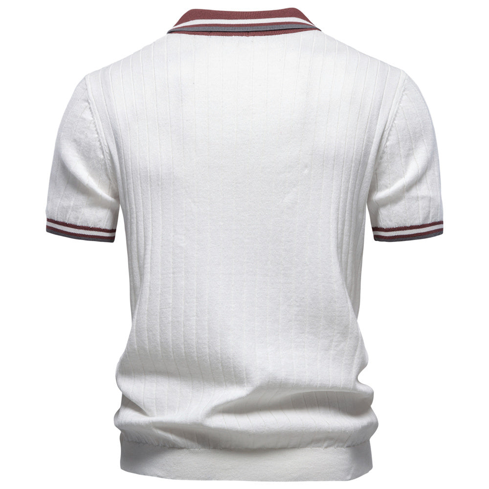 AIOPESON Knitted Short Sleeve Polo PSM8502 - BundleWear