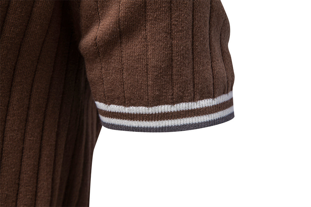 AIOPESON Knitted Short Sleeve Polo PSM8502 - BundleWear