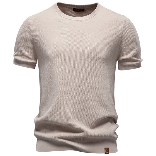 AIOPESON Knitted Short Sleeve T-Shirt PSD8000 - BundleWear
