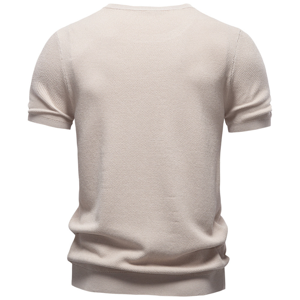 AIOPESON Knitted Short Sleeve T-Shirt PSD8000 - BundleWear