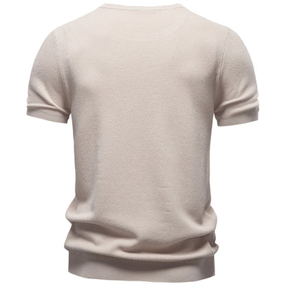 AIOPESON Knitted Short Sleeve T-Shirt PSD8000 - BundleWear