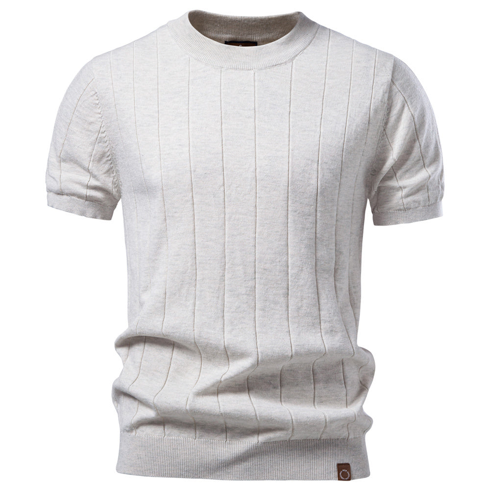 AIOPESON Knitted Short Sleeve T-Shirt PSM8503 - BundleWear