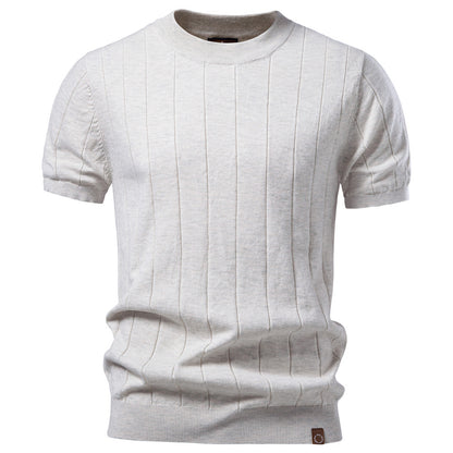 AIOPESON Knitted Short Sleeve T-Shirt PSM8503 - BundleWear