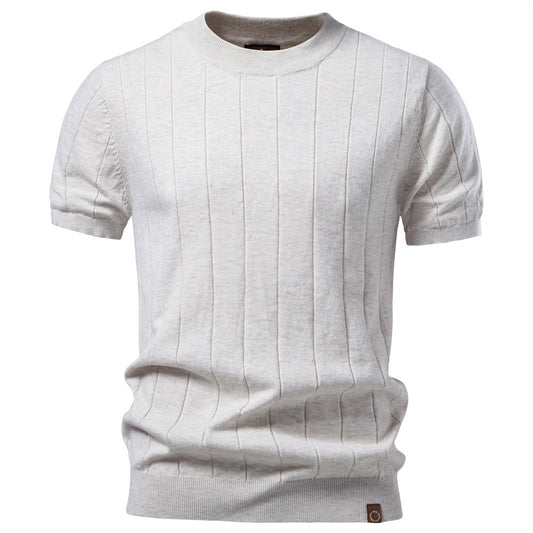 AIOPESON Knitted Short Sleeve T-Shirt PSM8503 - BundleWear