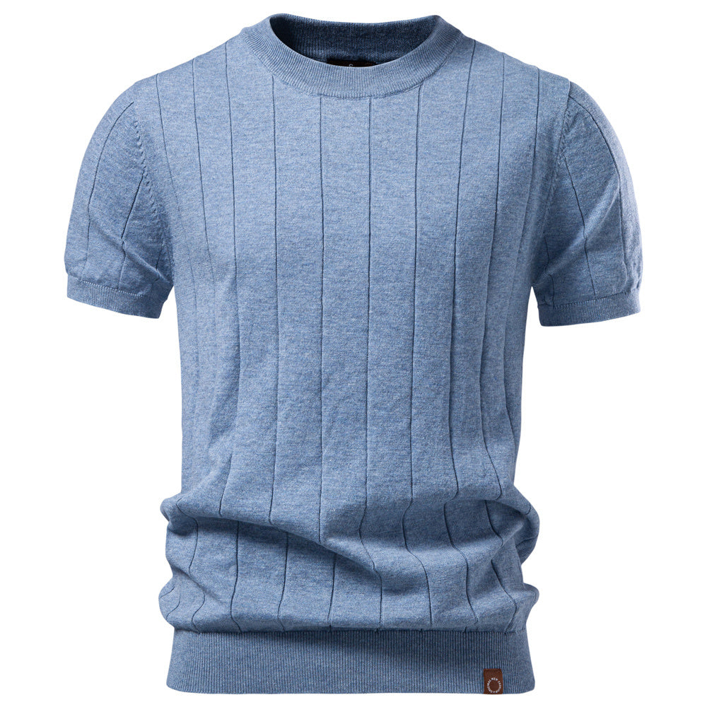 AIOPESON Knitted Short Sleeve T-Shirt PSM8503 - BundleWear