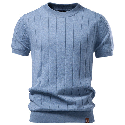 AIOPESON Knitted Short Sleeve T-Shirt PSM8503 - BundleWear