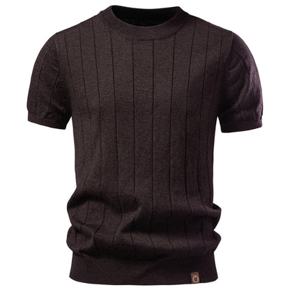AIOPESON Knitted Short Sleeve T-Shirt PSM8503 - BundleWear