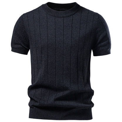 AIOPESON Knitted Short Sleeve T-Shirt PSM8503 - BundleWear