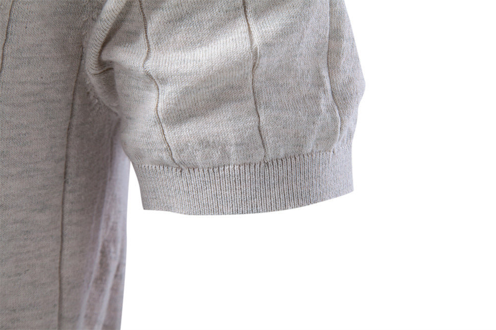 AIOPESON Knitted Short Sleeve T-Shirt PSM8503 - BundleWear