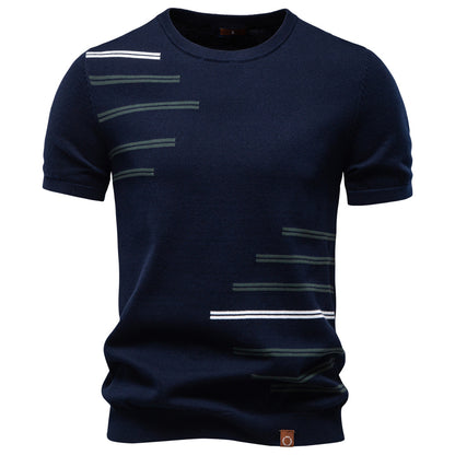 AIOPESON Knitted Short Sleeve T-Shirt PSM8509 - BundleWear