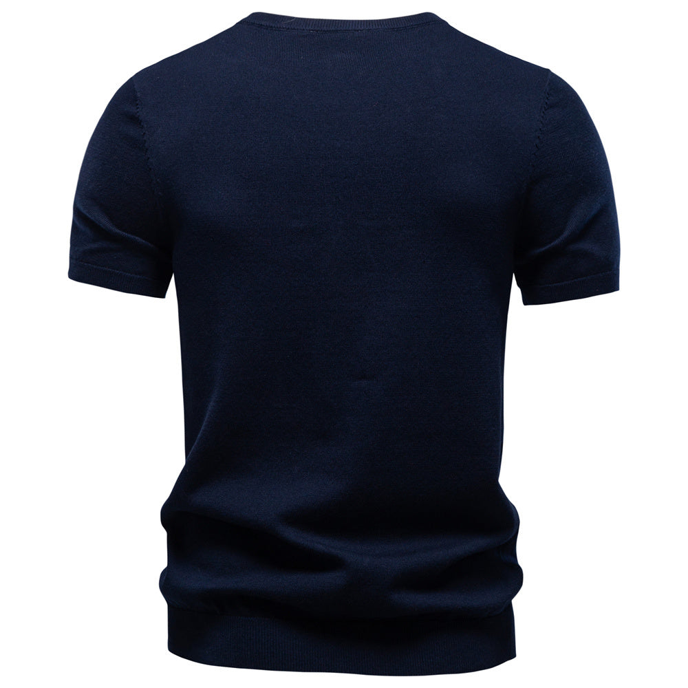 AIOPESON Knitted Short Sleeve T-Shirt PSM8509 - BundleWear