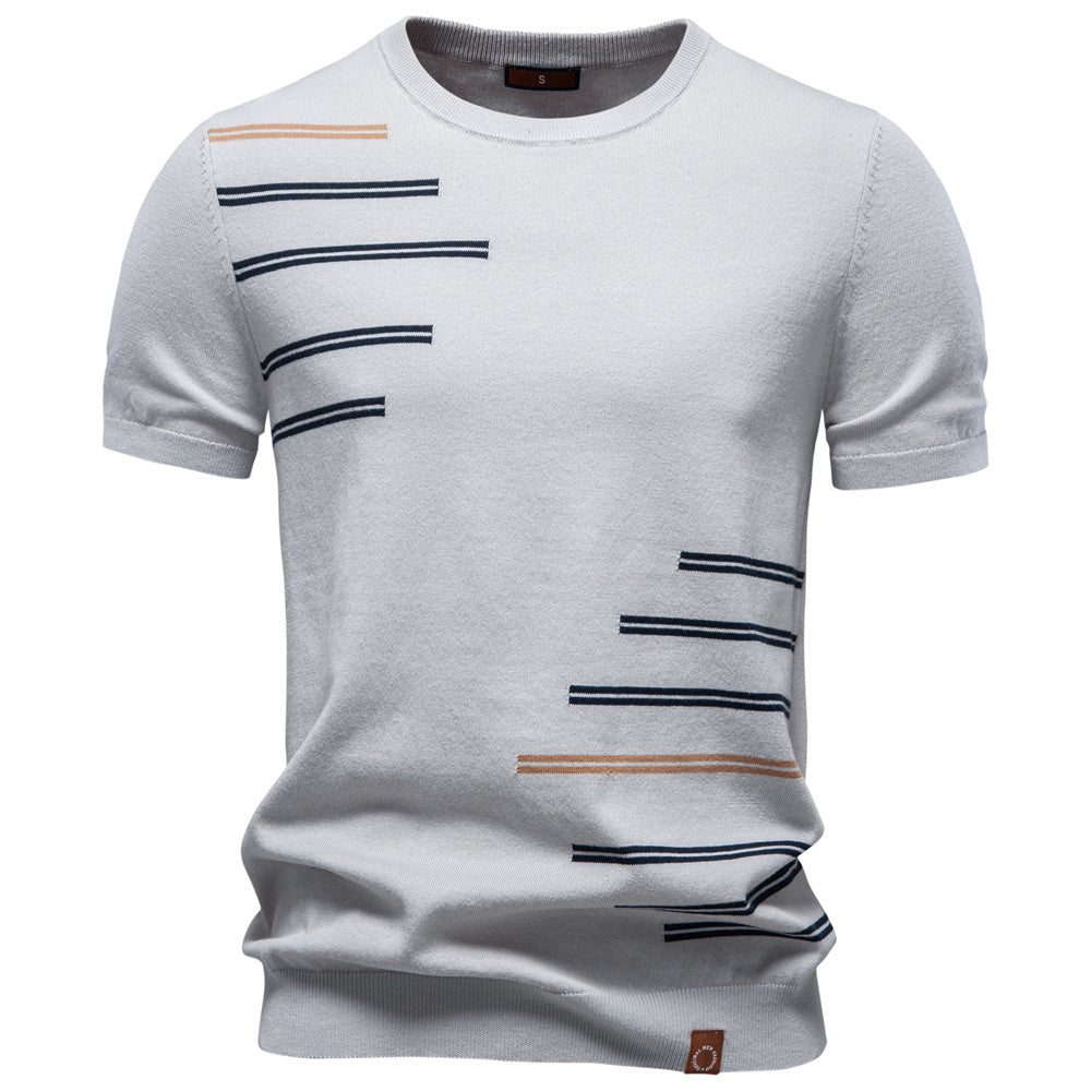 AIOPESON Knitted Short Sleeve T-Shirt PSM8509 - BundleWear