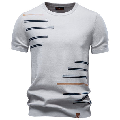 AIOPESON Knitted Short Sleeve T-Shirt PSM8509 - BundleWear