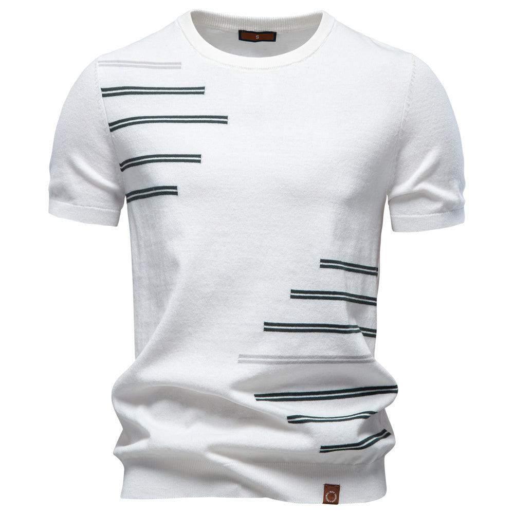 AIOPESON Knitted Short Sleeve T-Shirt PSM8509 - BundleWear