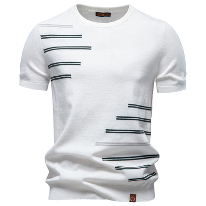 AIOPESON Knitted Short Sleeve T-Shirt PSM8509 - BundleWear