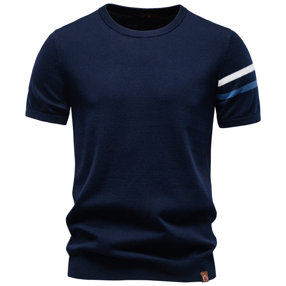AIOPESON Knitted Short Sleeve T-Shirt PSM8510 - BundleWear
