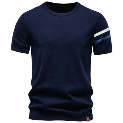 AIOPESON Knitted Short Sleeve T-Shirt PSM8510 - BundleWear