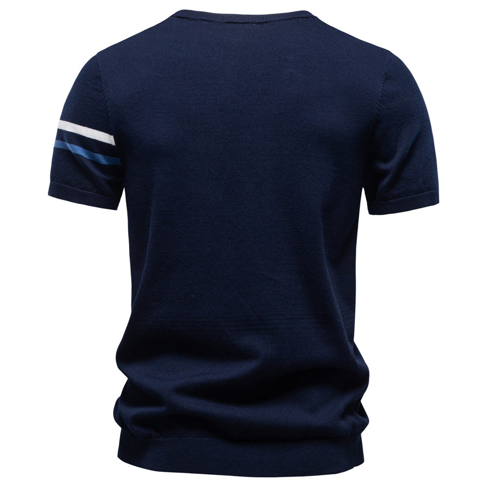 AIOPESON Knitted Short Sleeve T-Shirt PSM8510 - BundleWear