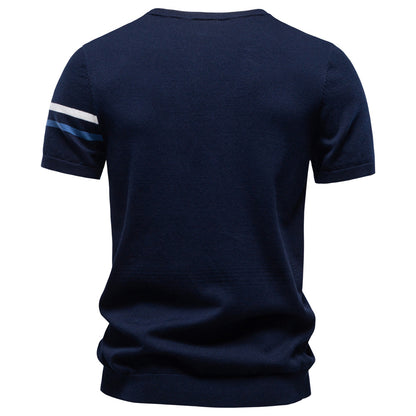 AIOPESON Knitted Short Sleeve T-Shirt PSM8510 - BundleWear
