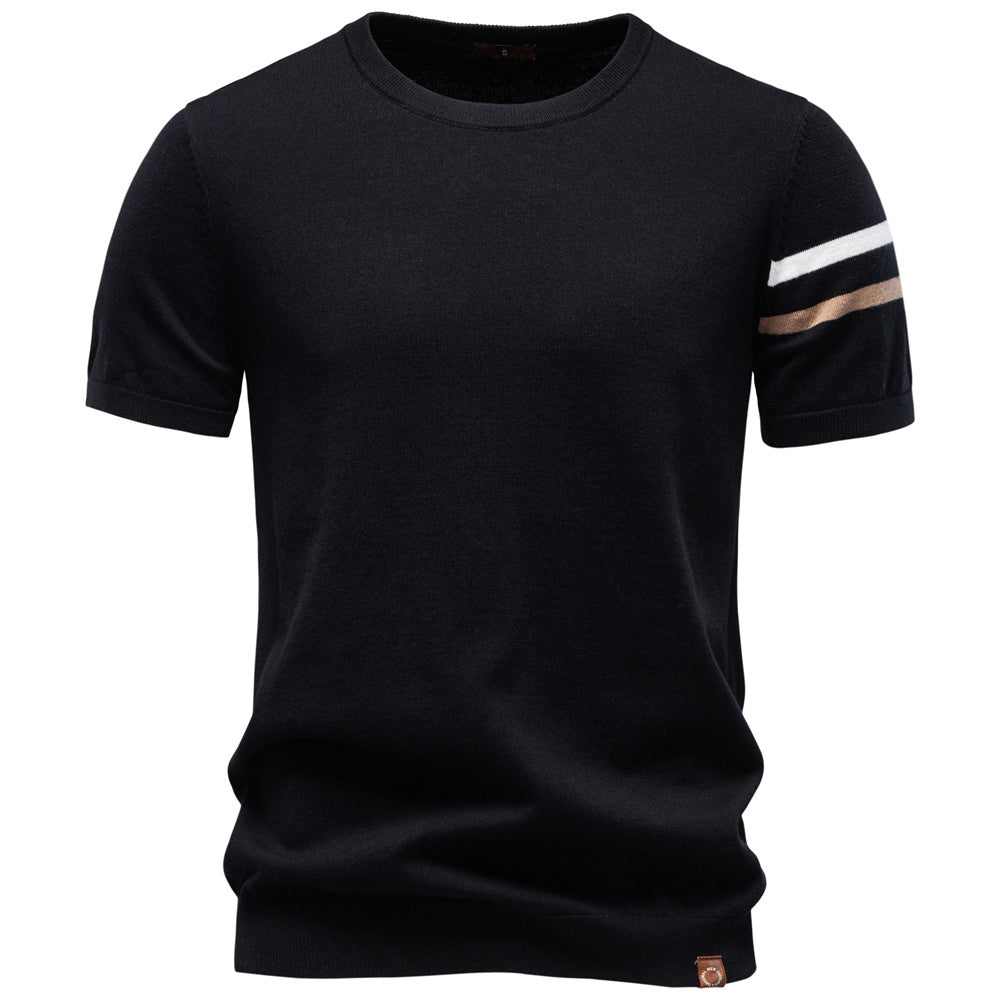 AIOPESON Knitted Short Sleeve T-Shirt PSM8510 - BundleWear