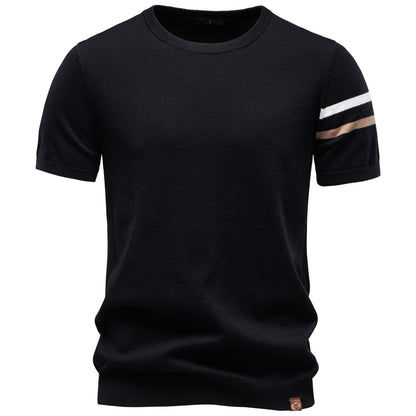 AIOPESON Knitted Short Sleeve T-Shirt PSM8510 - BundleWear