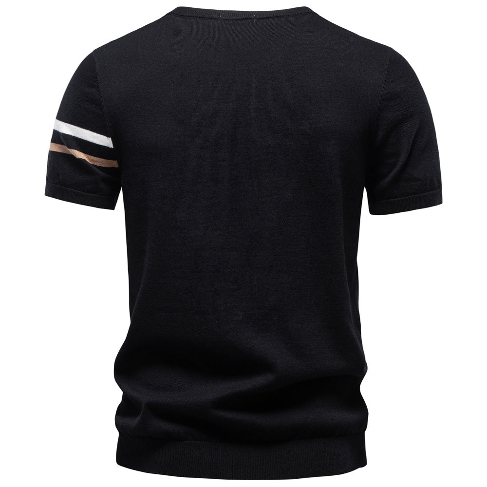 AIOPESON Knitted Short Sleeve T-Shirt PSM8510 - BundleWear